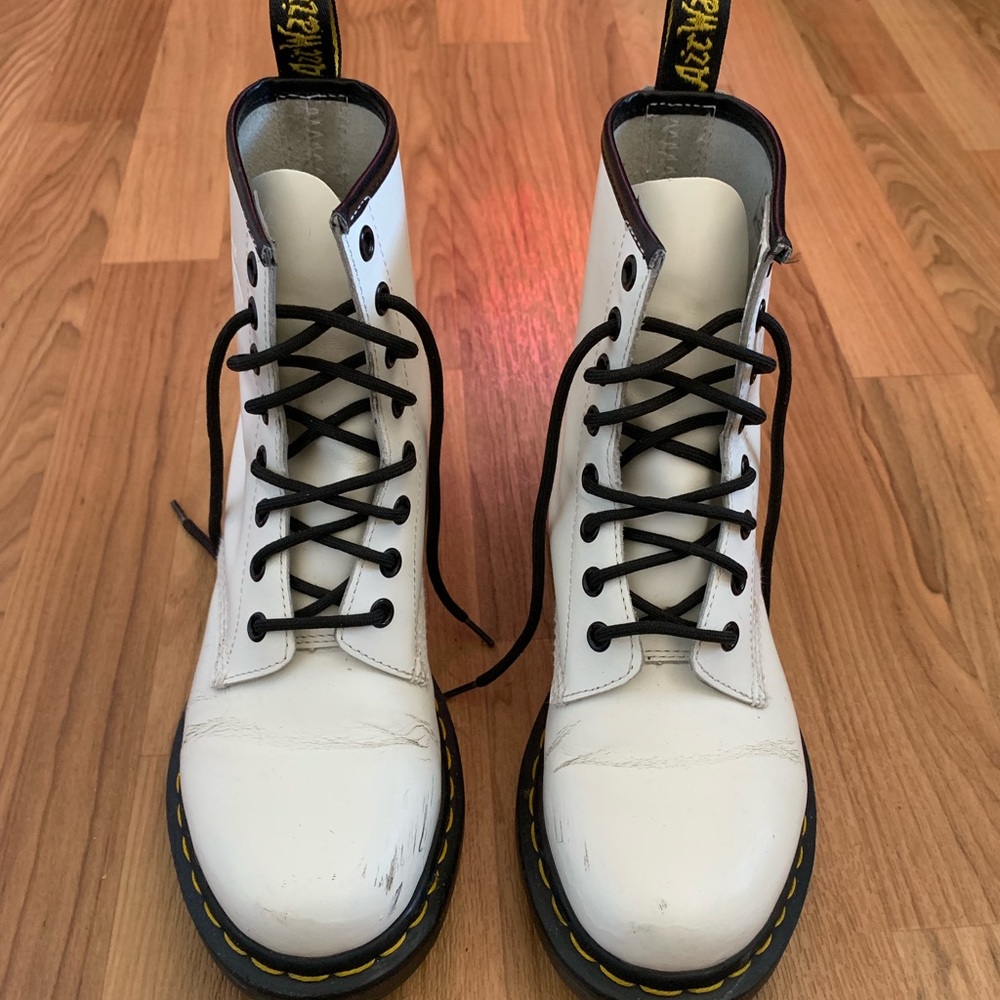 White matte doc martens